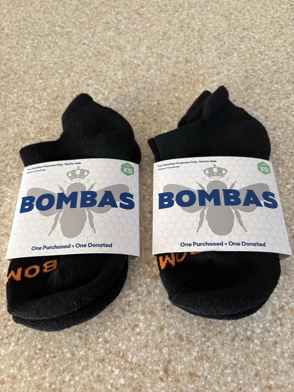 Bombas Black Low-Cut Socks with Orange Logo Accent (2 Pairs)
